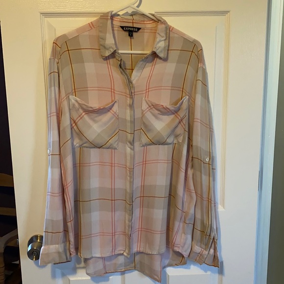 Express plaid button down shirt size M - Picture 1 of 10